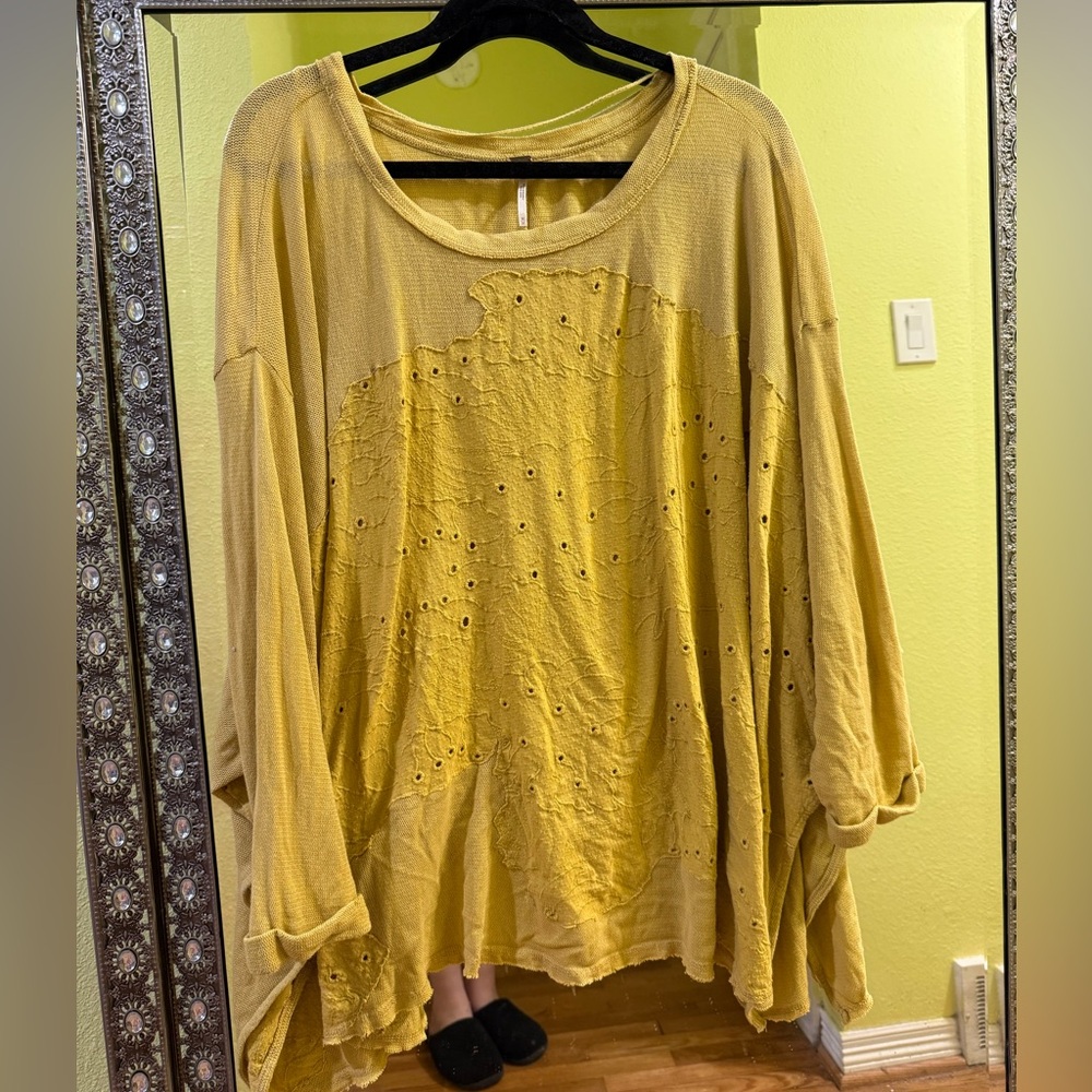 Free People Yellow Knit Tunic